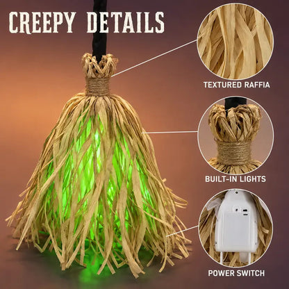 Animated Halloween Witch Broom