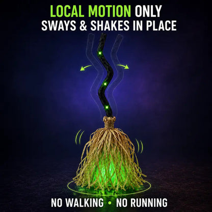 Animated Halloween Witch Broom